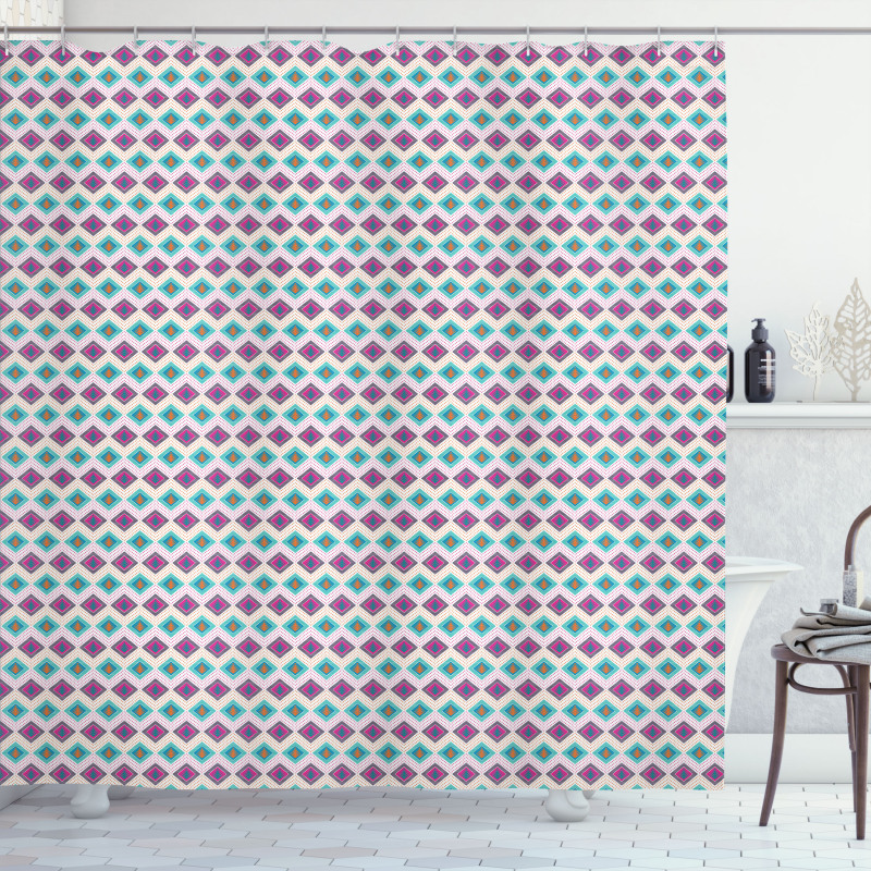 Abstract Geometric Folk Shower Curtain