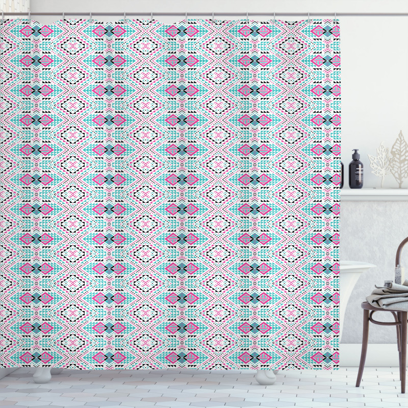 Funky Tribal Traditional Shower Curtain