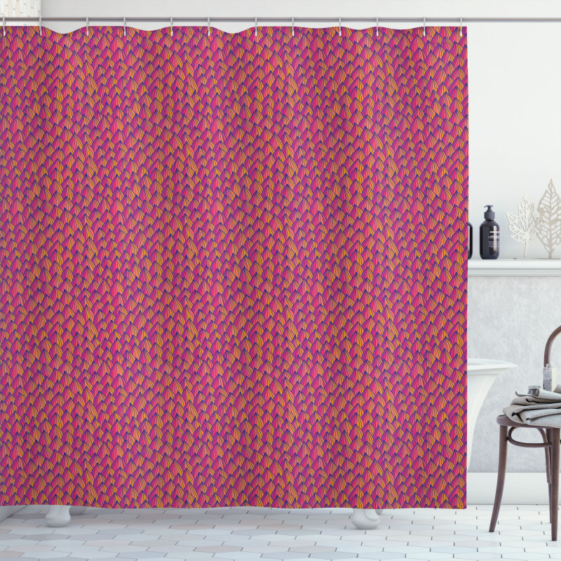 Fish Scale Style Waves Shower Curtain