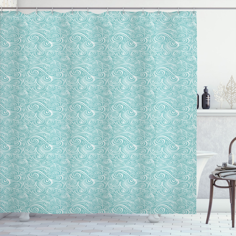 Ocean Waves Curls Shower Curtain