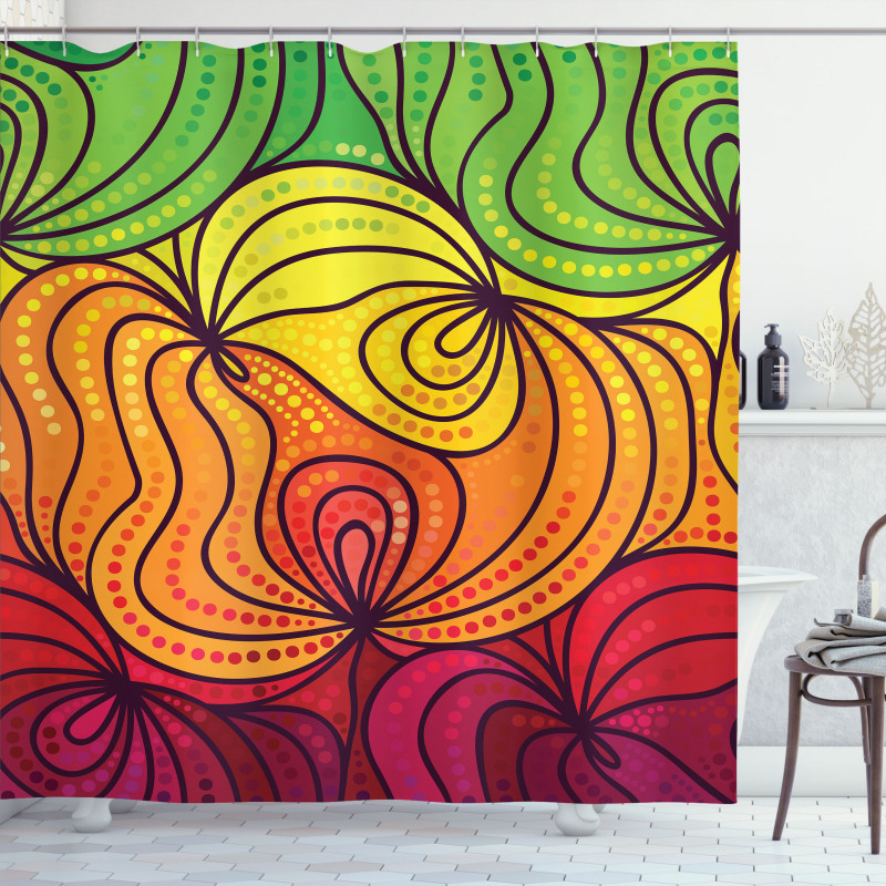 Colorful Tangled Lines Shower Curtain