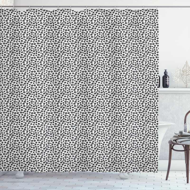 Spiral Curly Shapes Shower Curtain