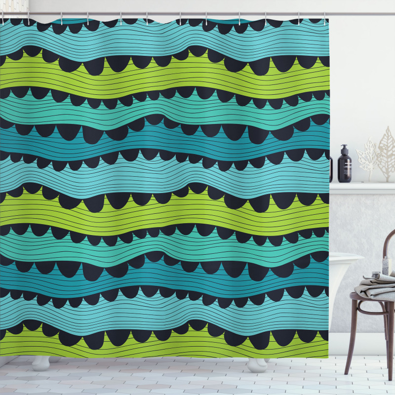 Waves Artwork Shower Curtain