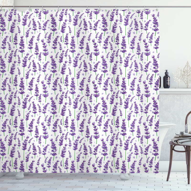 Blossoming Fresh Herbs Shower Curtain