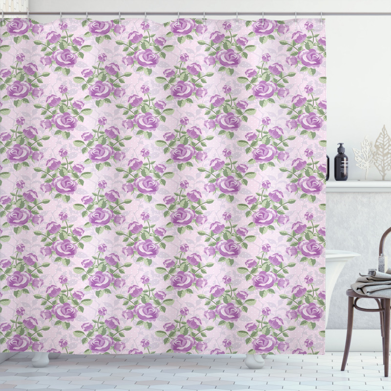 Shabby Rose Blossoms Shower Curtain