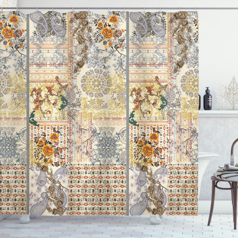 Ethnic Floral Composition Shower Curtain