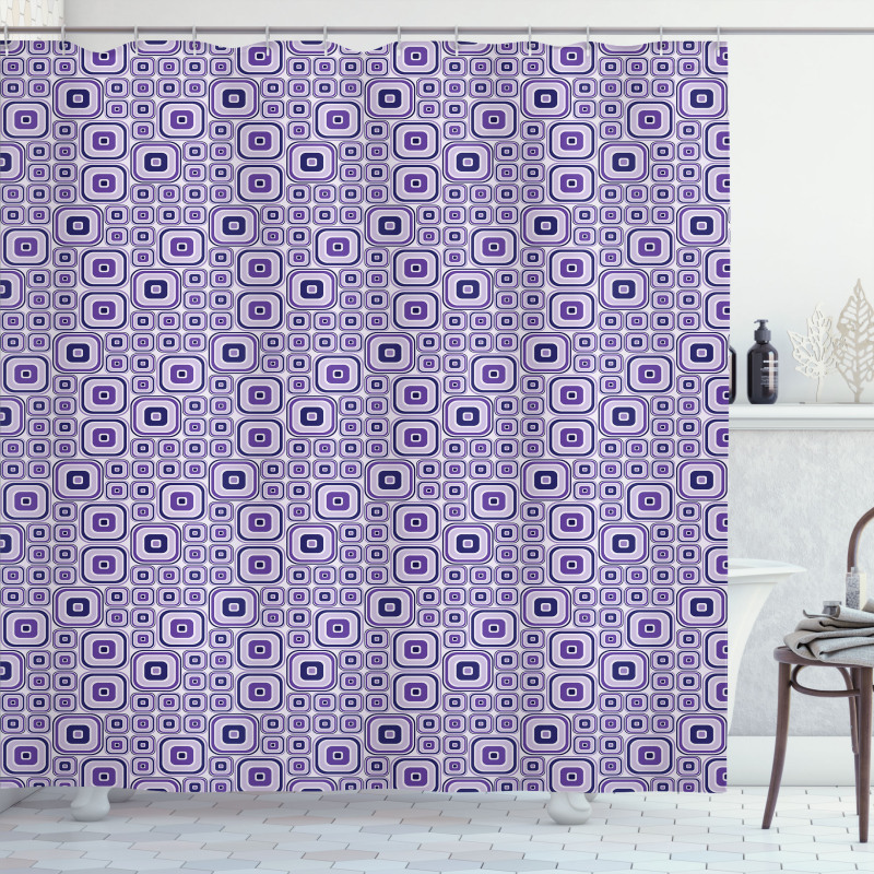 Funky Moire Square Module Shower Curtain