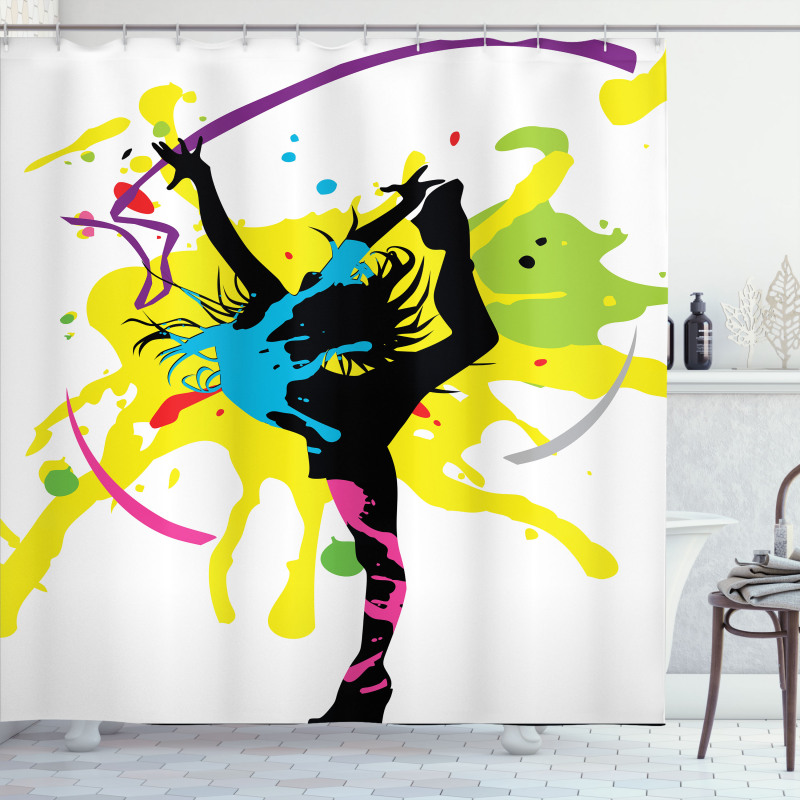 Dancing Girl Pattern Shower Curtain