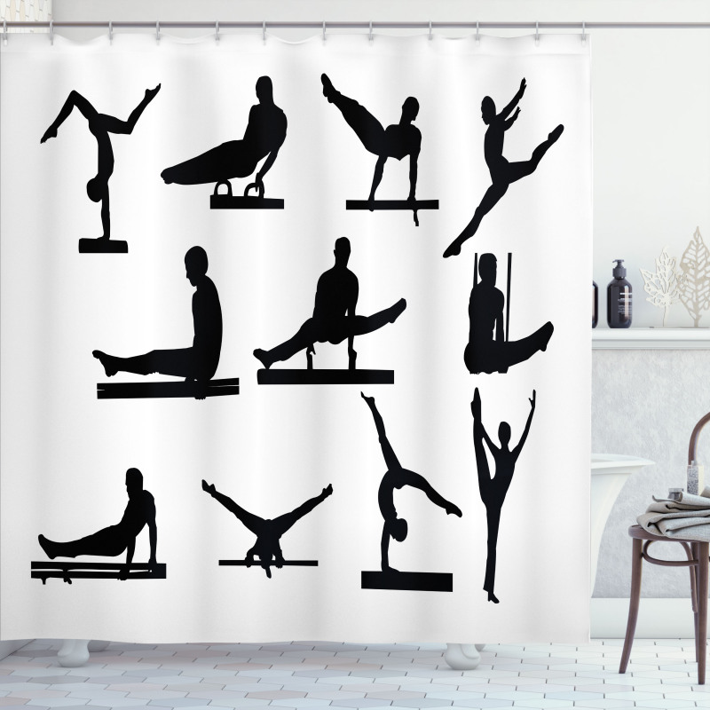 Athlete Silhouettes Shower Curtain