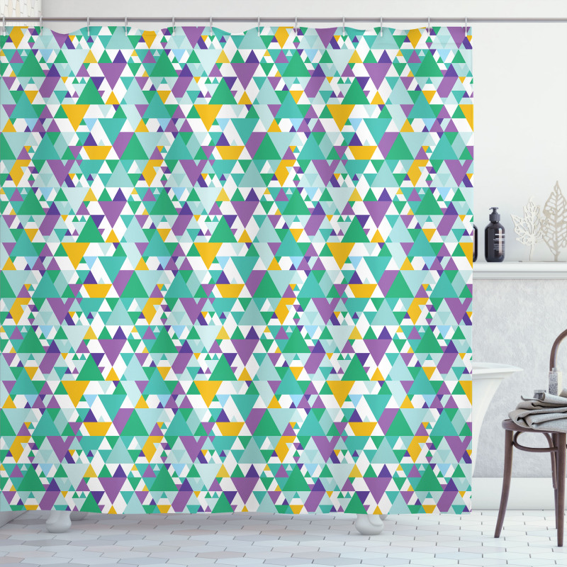 Triangles Mardi Grass Shower Curtain