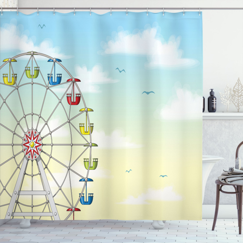 Colorful Cars Sky Shower Curtain