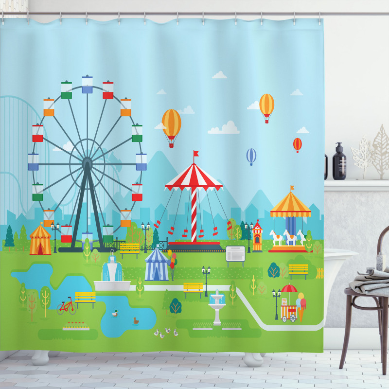 Amusement Park Shower Curtain