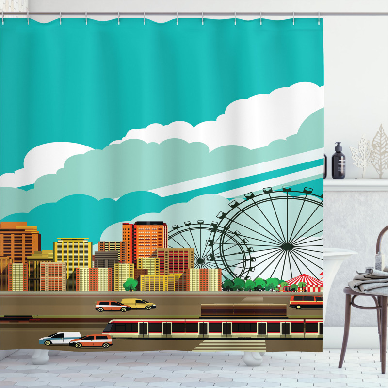 Downtown Panaroma Shower Curtain