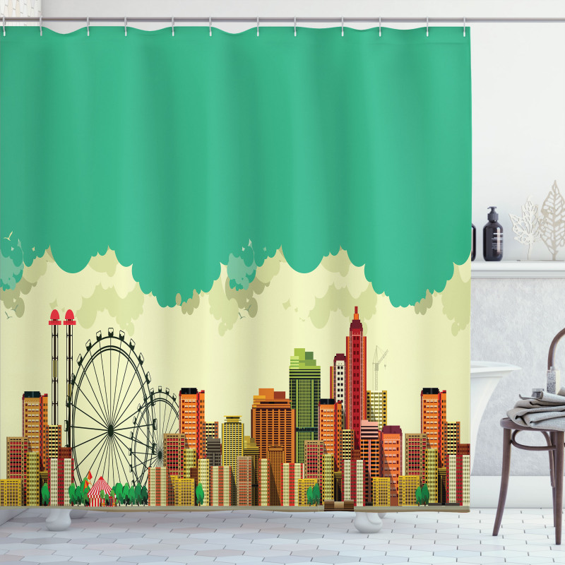 Vintage Metropolis Shower Curtain