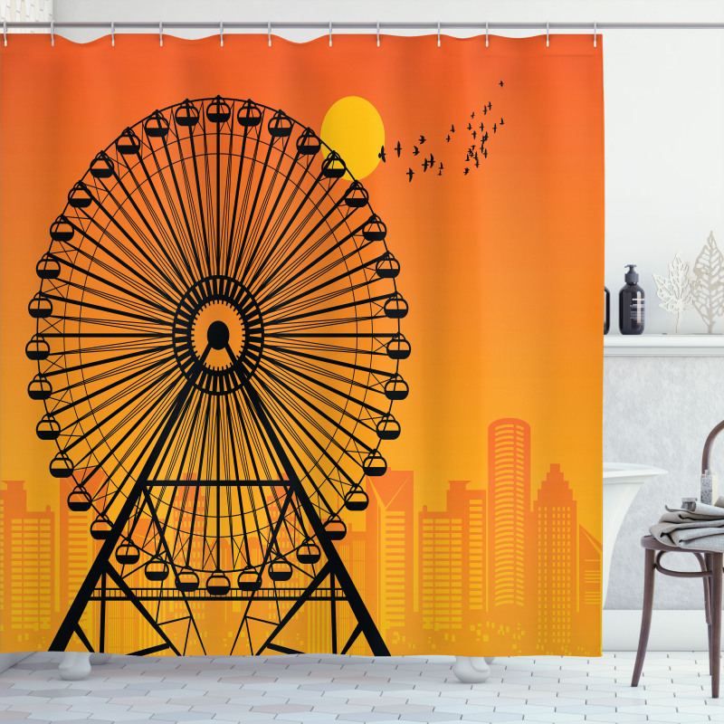 Cityscape Sunset Shower Curtain