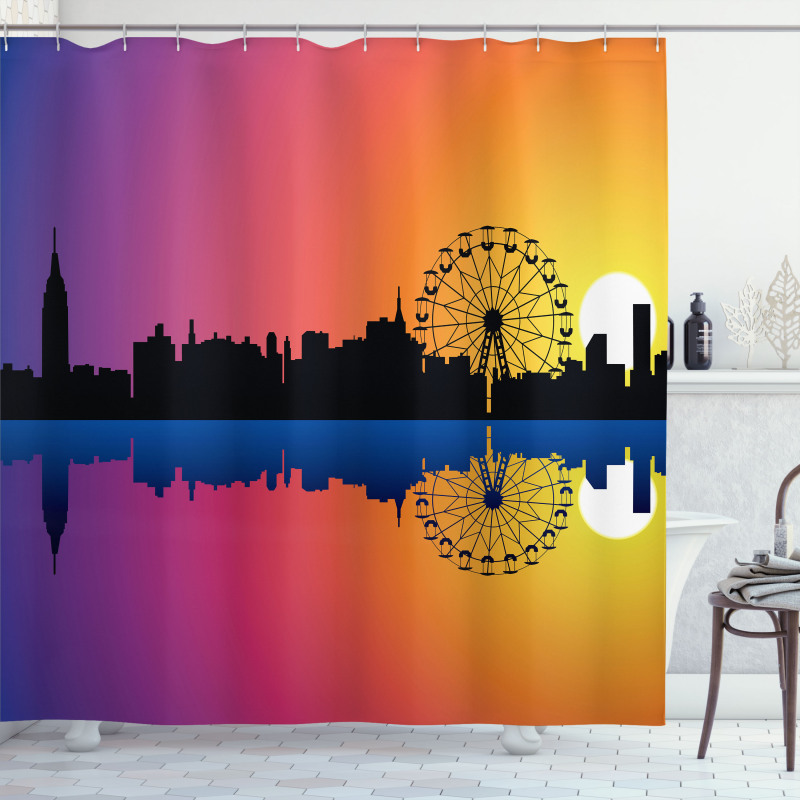 Skyline at Sunset Shower Curtain