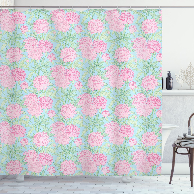 Fresh Petals Sprout Stems Shower Curtain