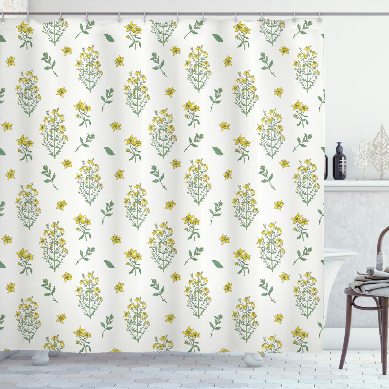 Medical Herbs Flowers Shower Curtain