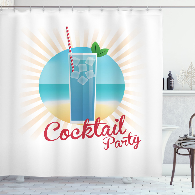 Beach Cocktail Party Shower Curtain