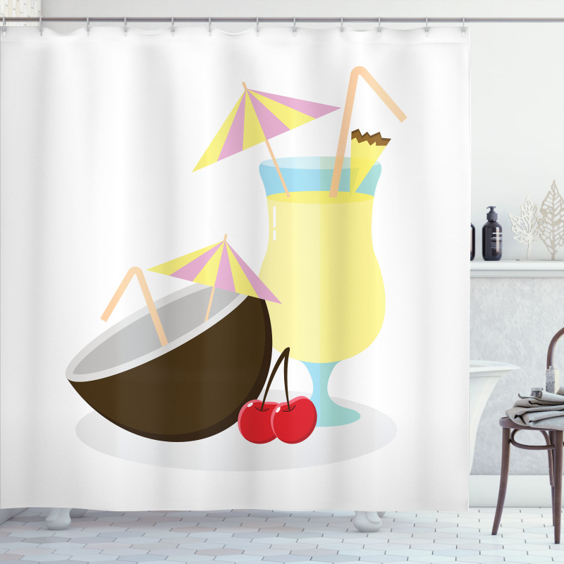 Pina Colada Cocktail Shower Curtain