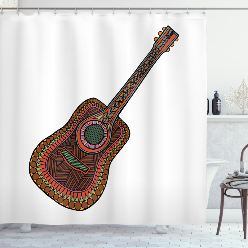 Acoustic Guitar Shower Curtain