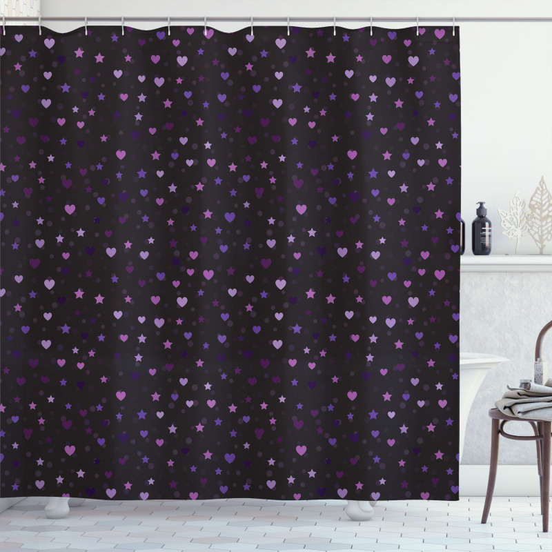 Colorful Hearts Spots Shower Curtain