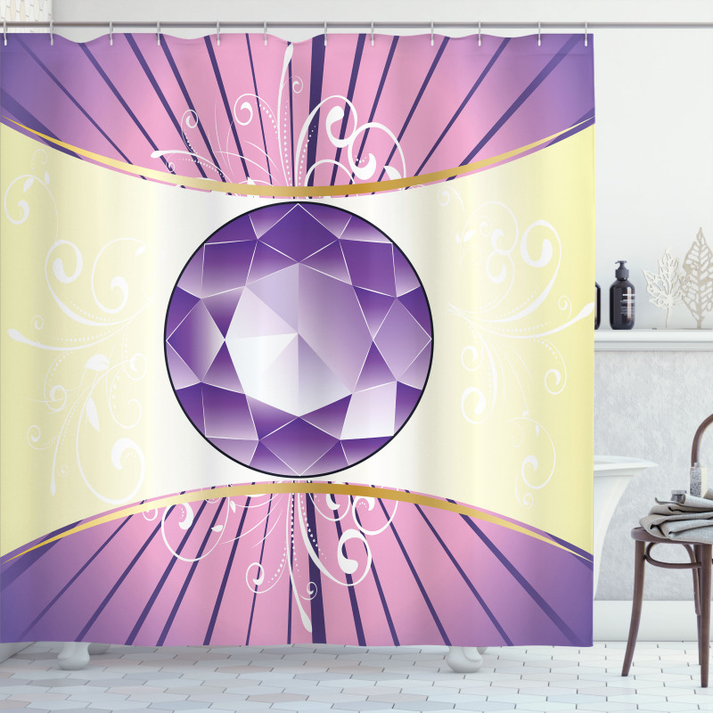 Flourish Gemstone Theme Shower Curtain