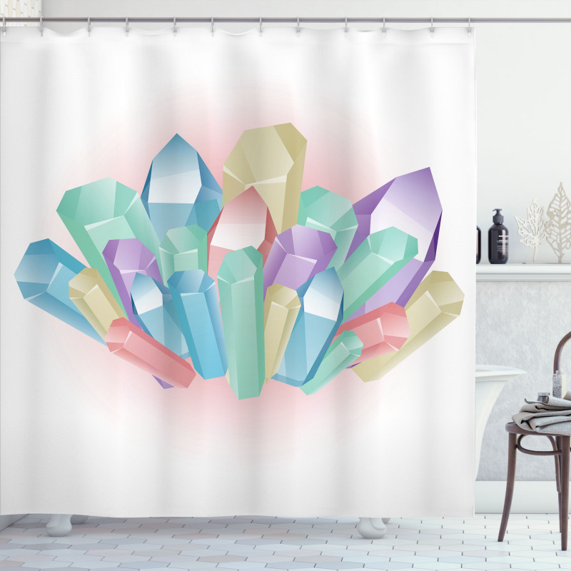 Natural Uncut Minerals Shower Curtain