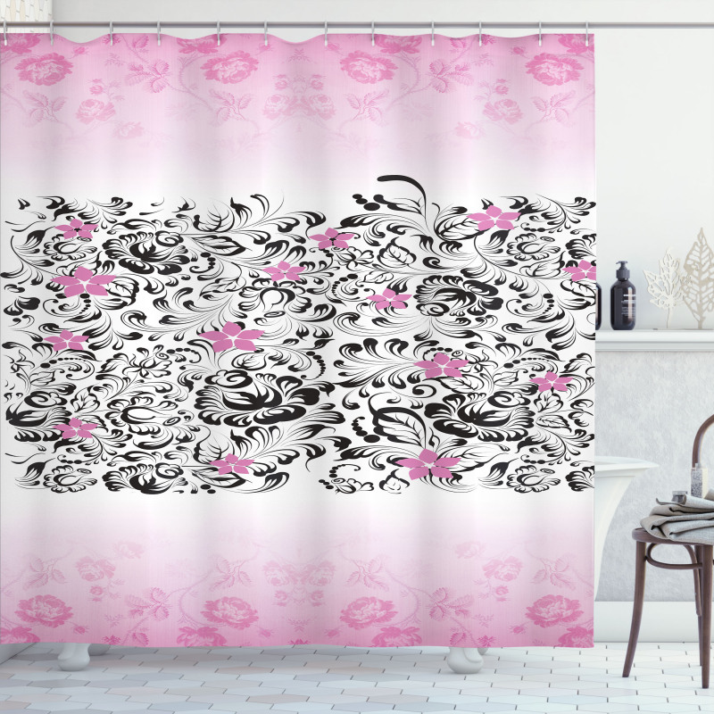 Swirling Flowes Shower Curtain