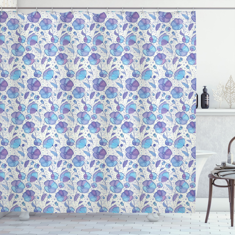 Abstract Blossoming Buds Shower Curtain