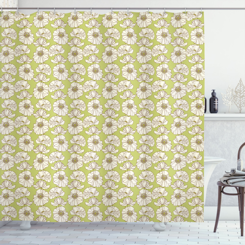 Vintage Blooming Flower Shower Curtain