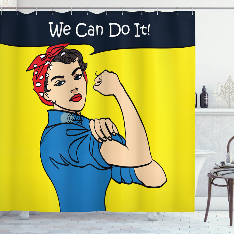 We Can Do It Woman Shower Curtain