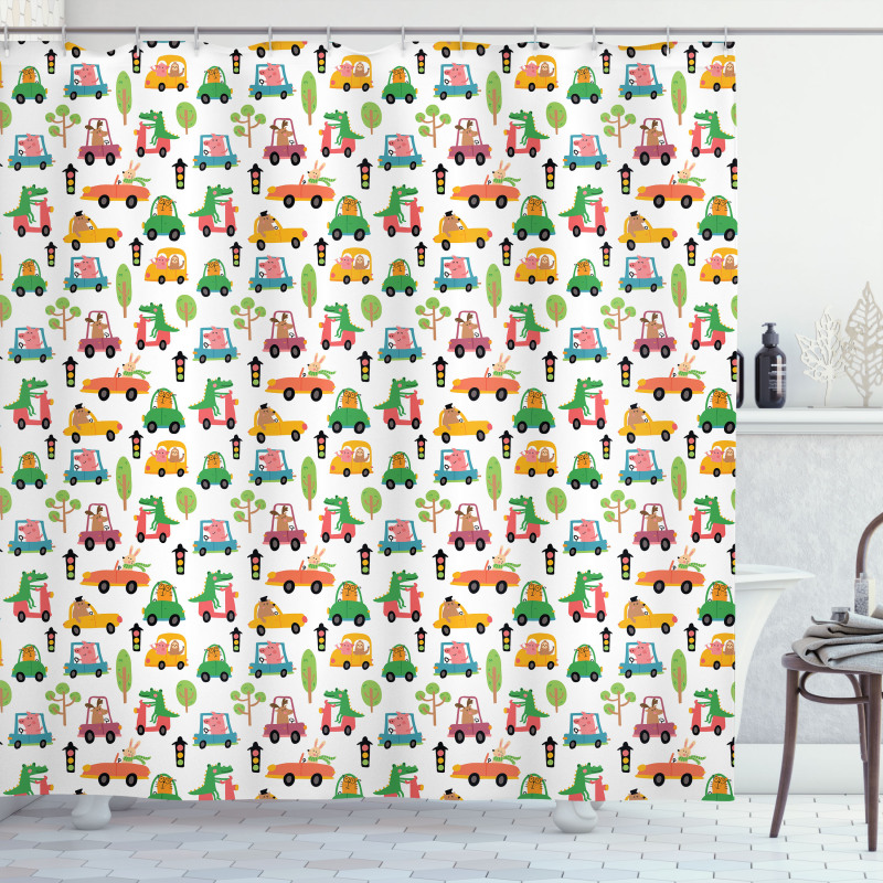 Nursery Cartoon Shower Curtain