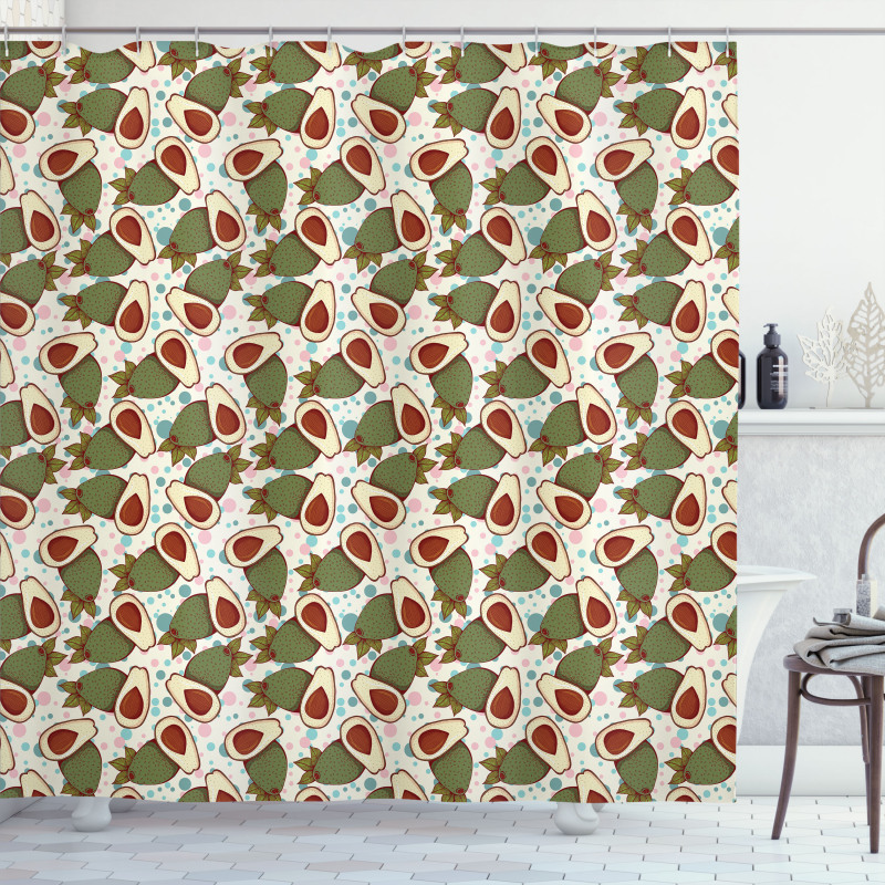 Mexican Fruit Motif Shower Curtain