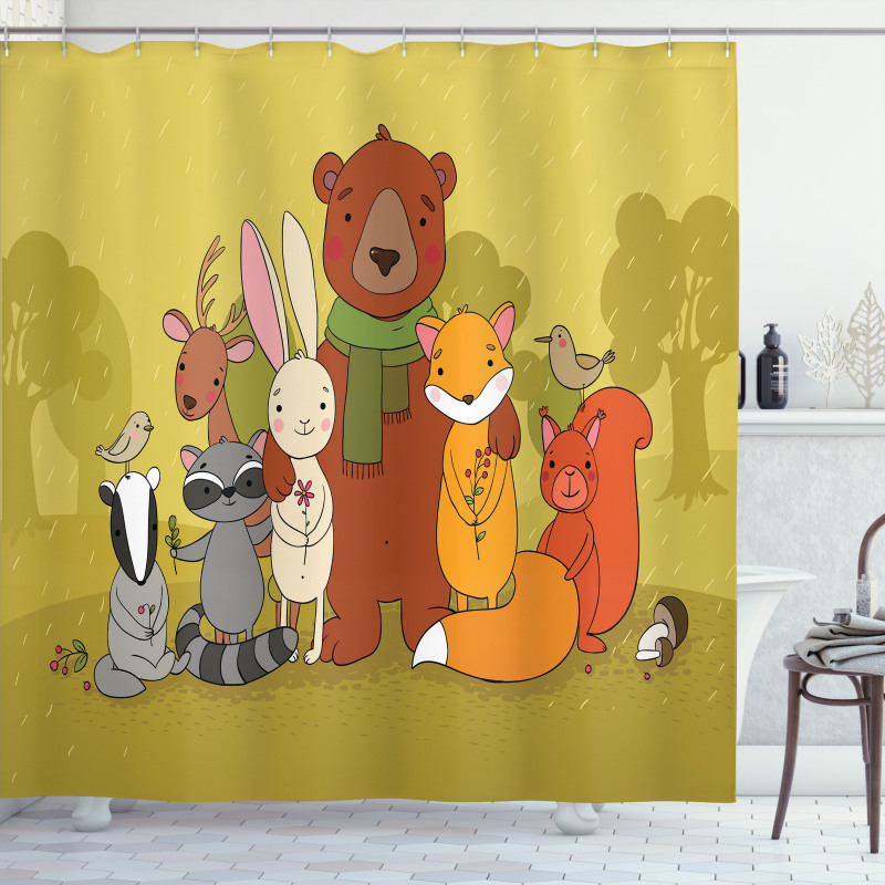 Wild Animals Friends Shower Curtain