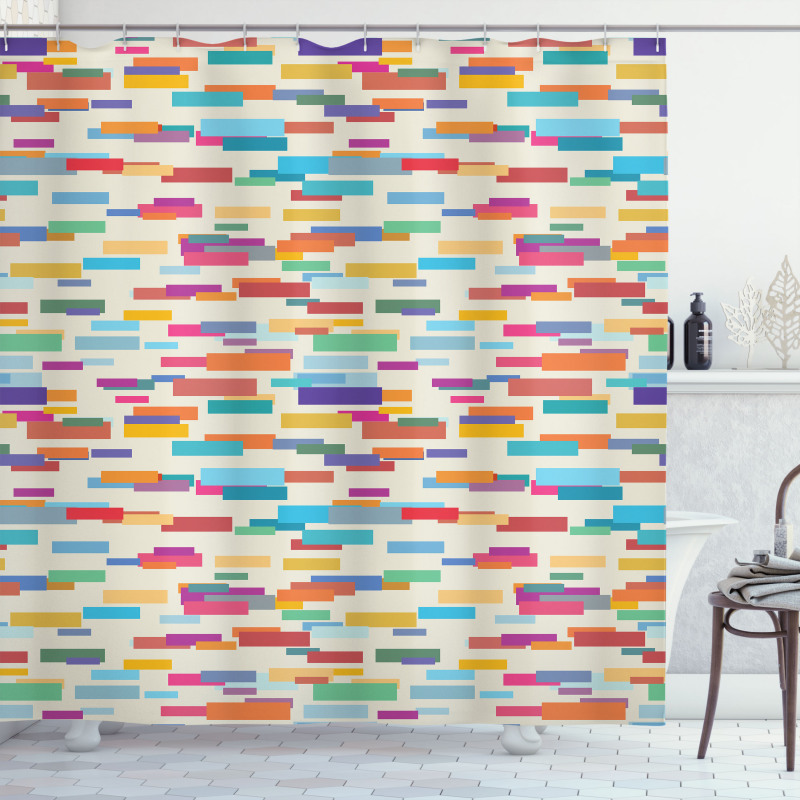 Colorful Rectangles Shower Curtain