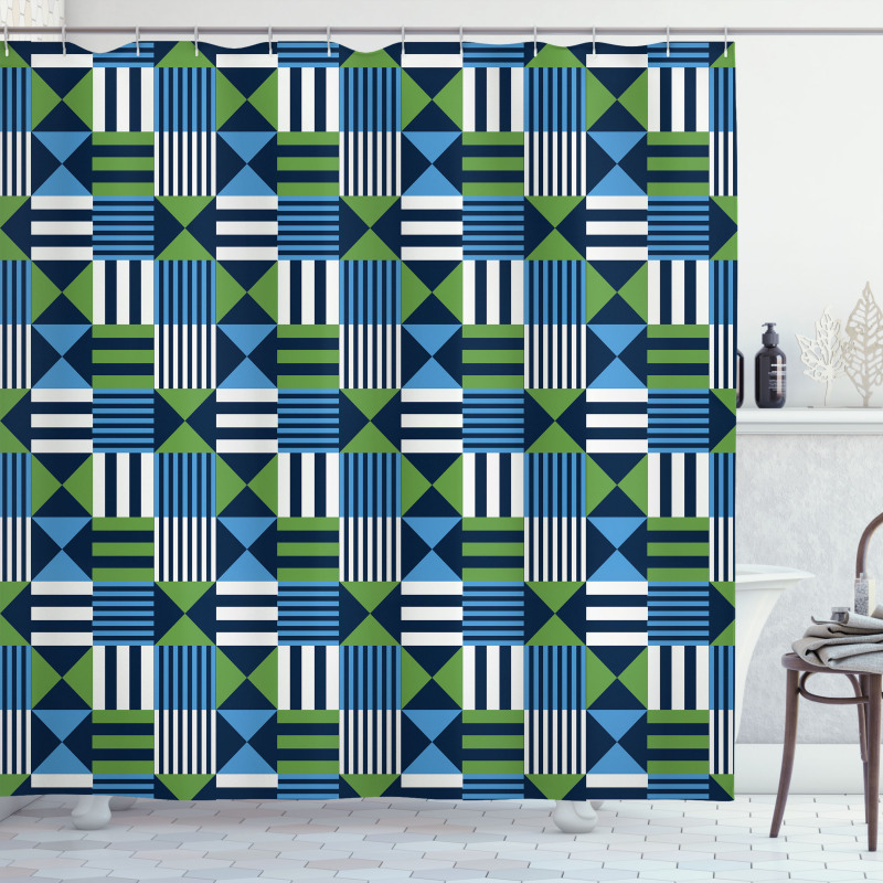 Mosaic Checks Pattern Shower Curtain