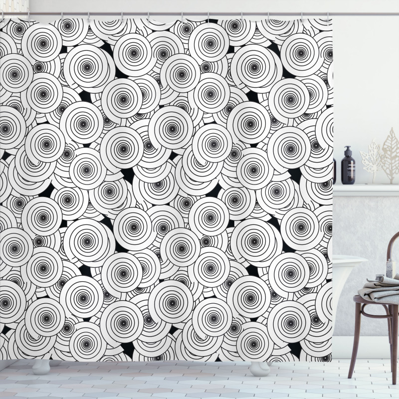 Overlapping Spirals Shower Curtain