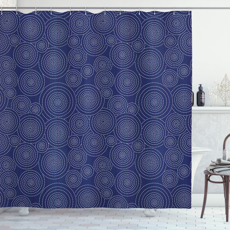 Japanese Sashiko Shower Curtain