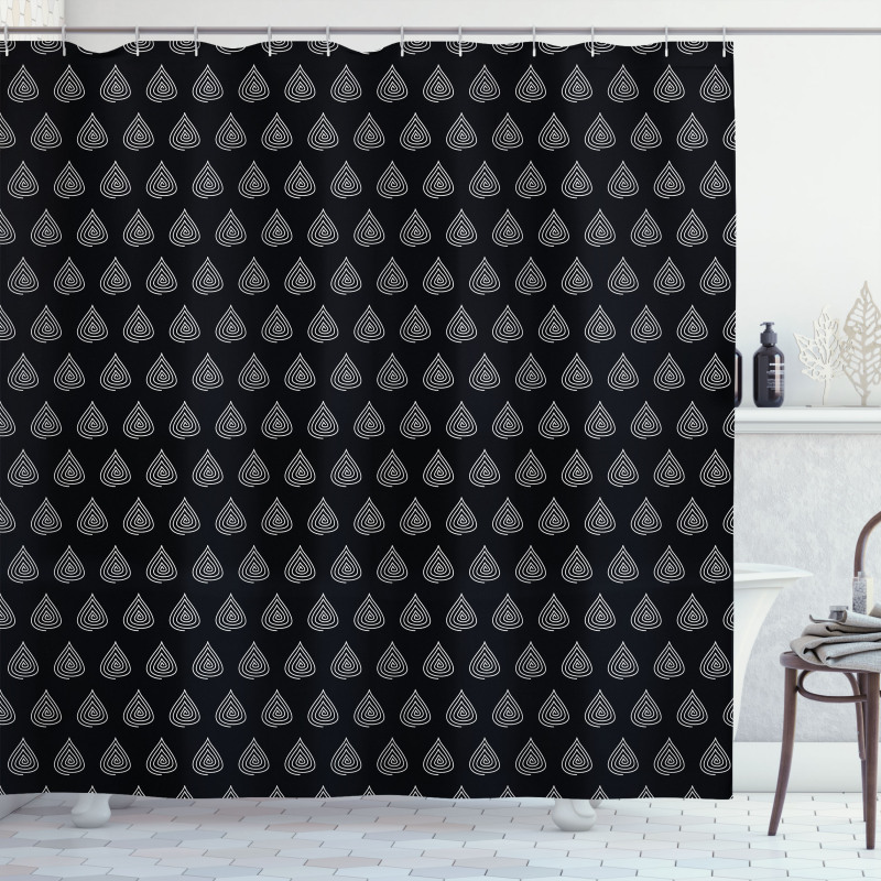 Drops Scrolled Shower Curtain