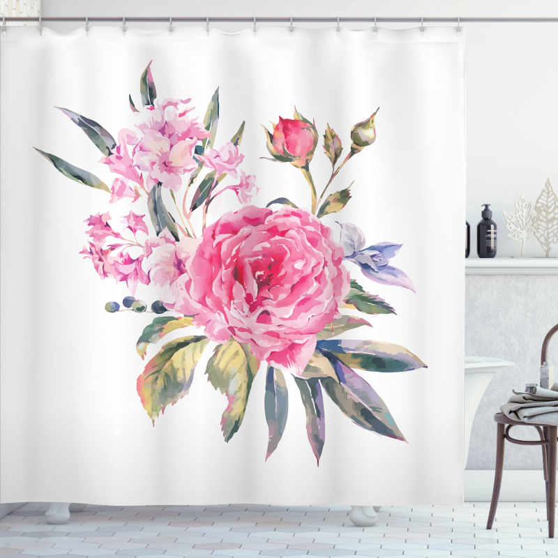 Romantic Roses Bouquet Shower Curtain
