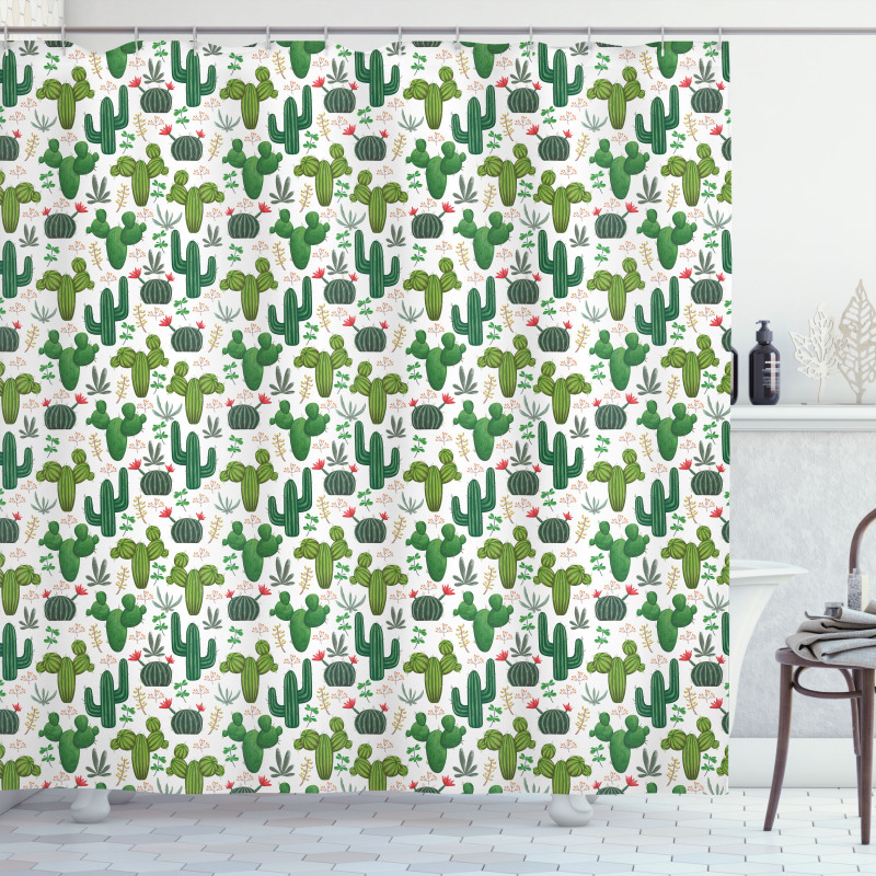 Exotic Succulent Plants Shower Curtain