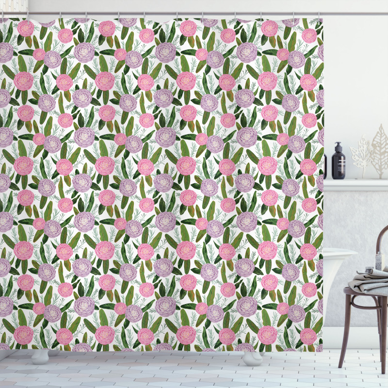 Lilac Protea Rosemary Shower Curtain