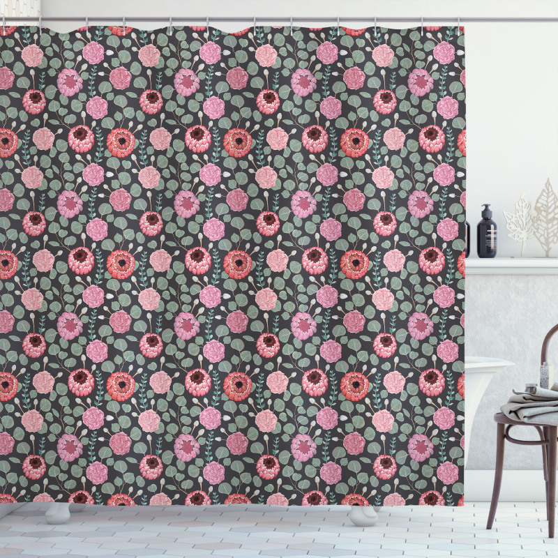 Exotic Floral Pattern Shower Curtain