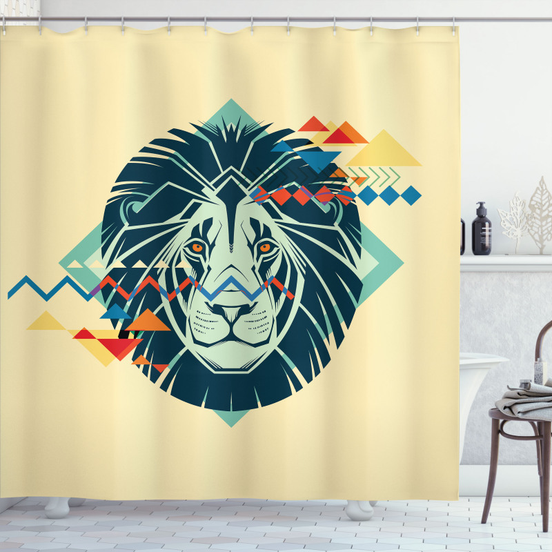 Modern Animal Portrait Shower Curtain