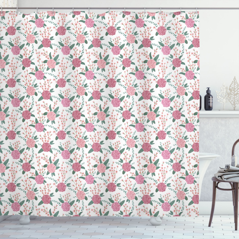 Soft Carnation Romantic Shower Curtain