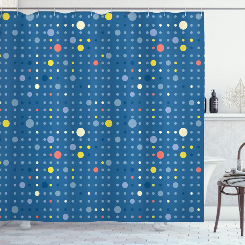 Geometric Circles Dots Shower Curtain