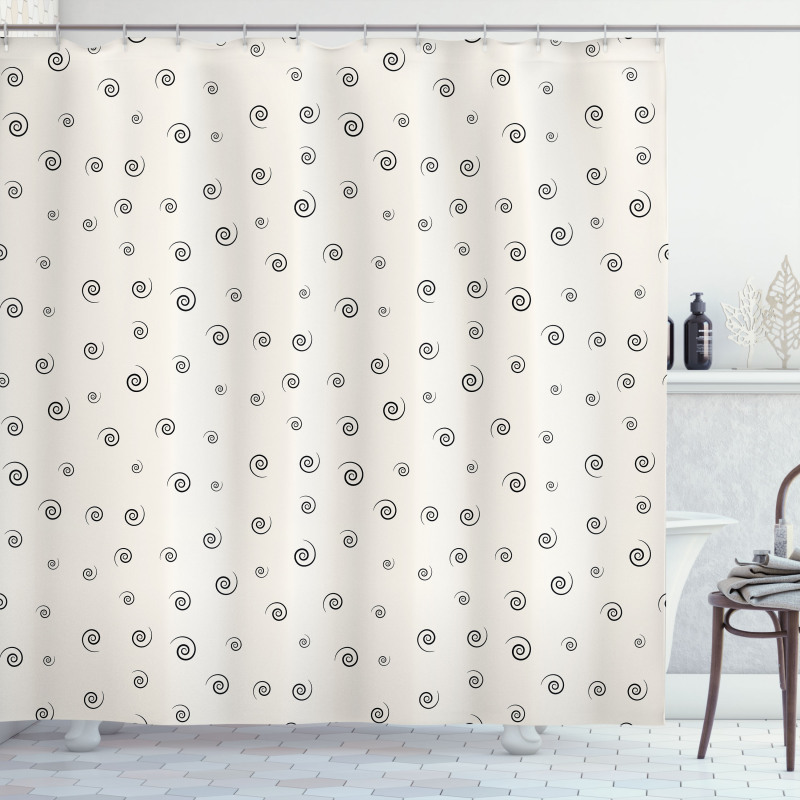 Simple Spiral Circles Shower Curtain