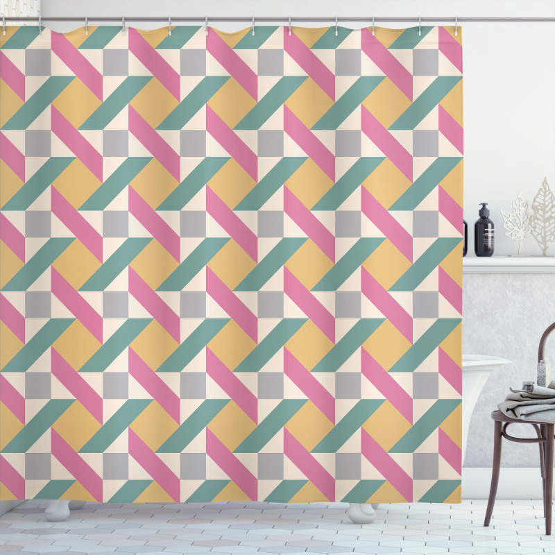 Pastel Rhombus Mosaic Shower Curtain