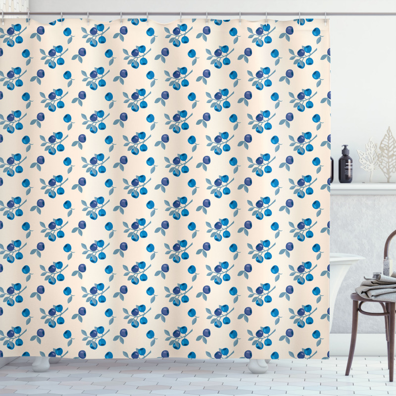 Mountain Blueberry Fruit Shower Curtain